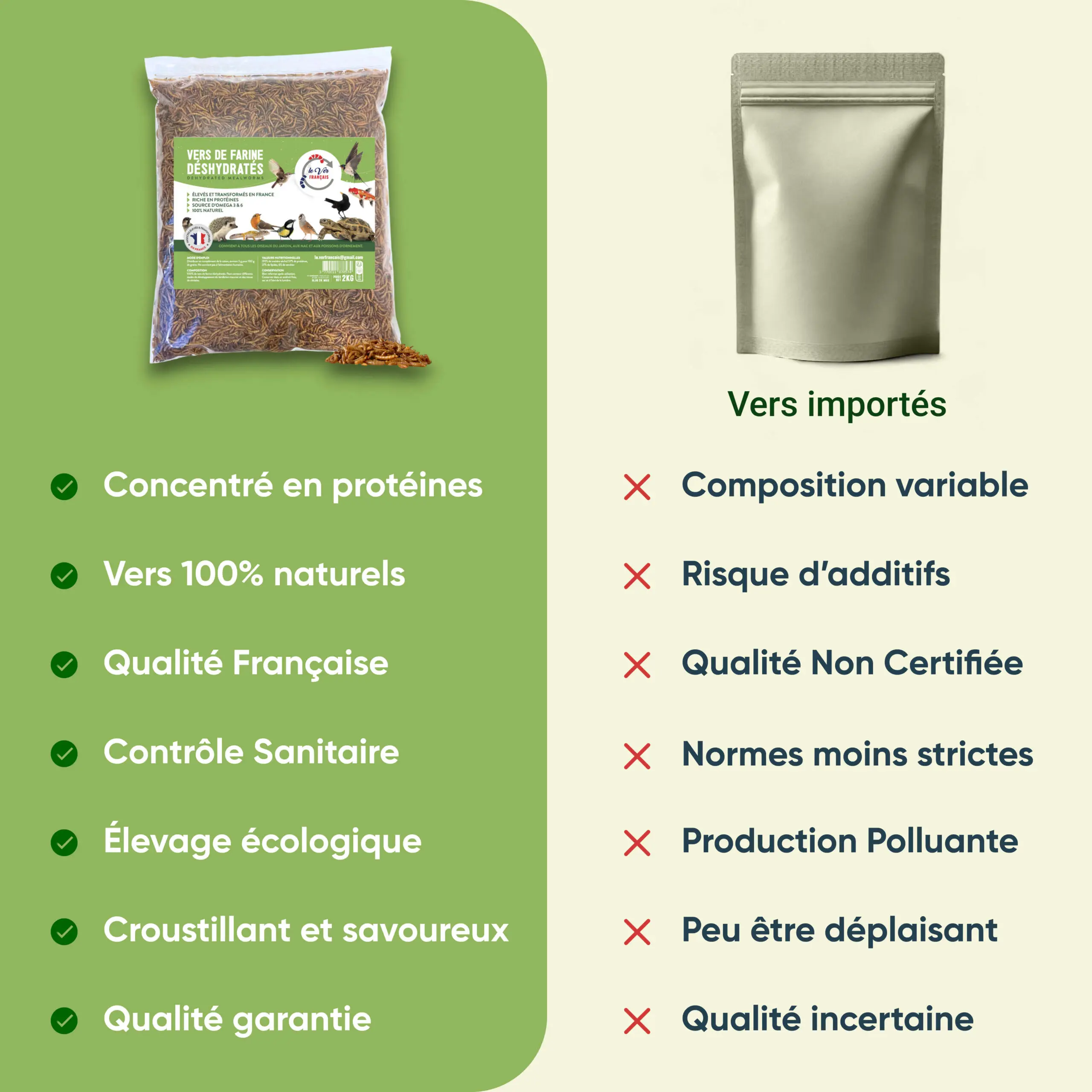 Vers de farine pour poules, volailles, oiseaux Français VS Importés