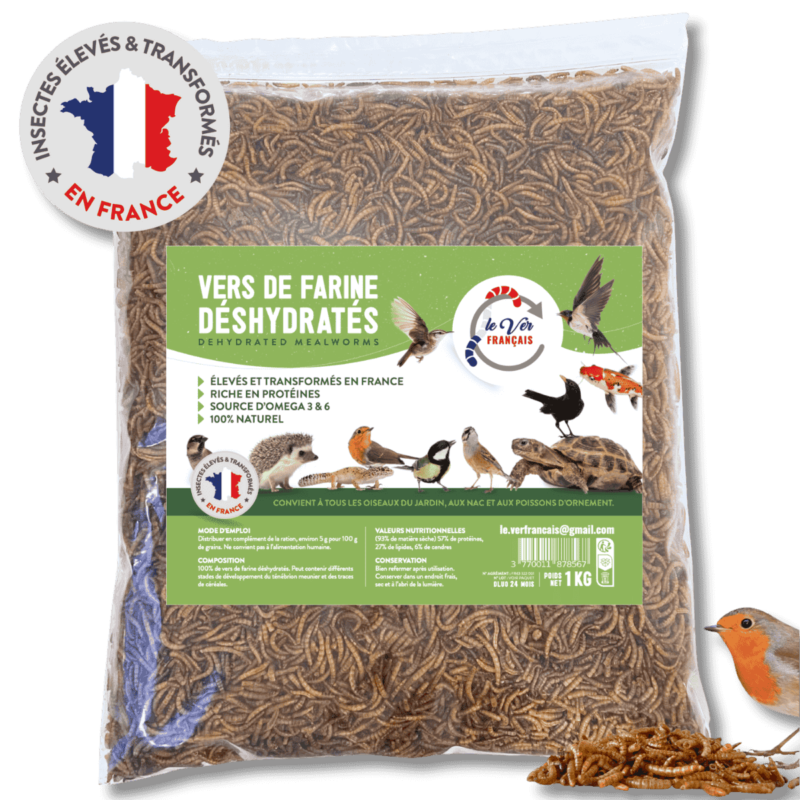 Sachet de vers de farine pour poules, volailles, oiseaux