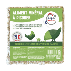 Bloc à picorer aux vers de farine déshydratés pour poules et volailles - Le Ver Français